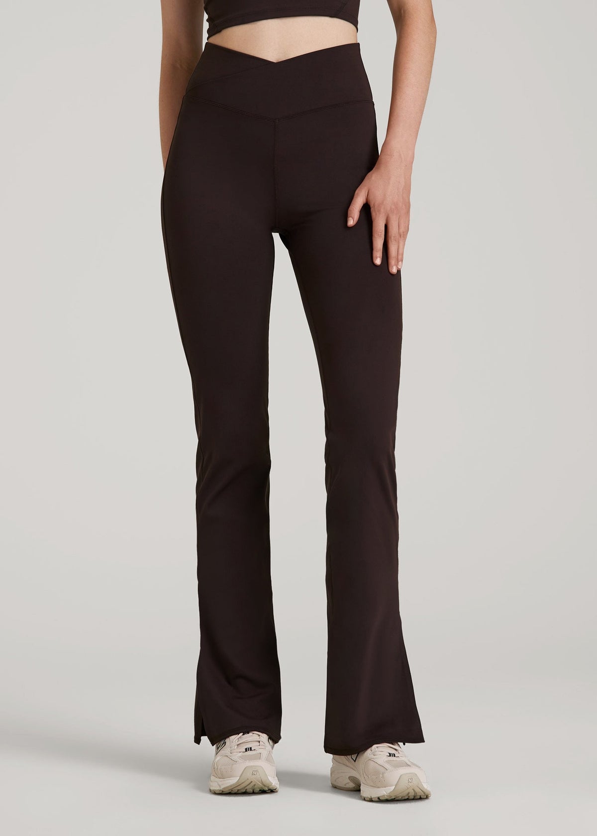 American Tall Outlet | Balance Split Flare Pants for Tall Women in Espresso