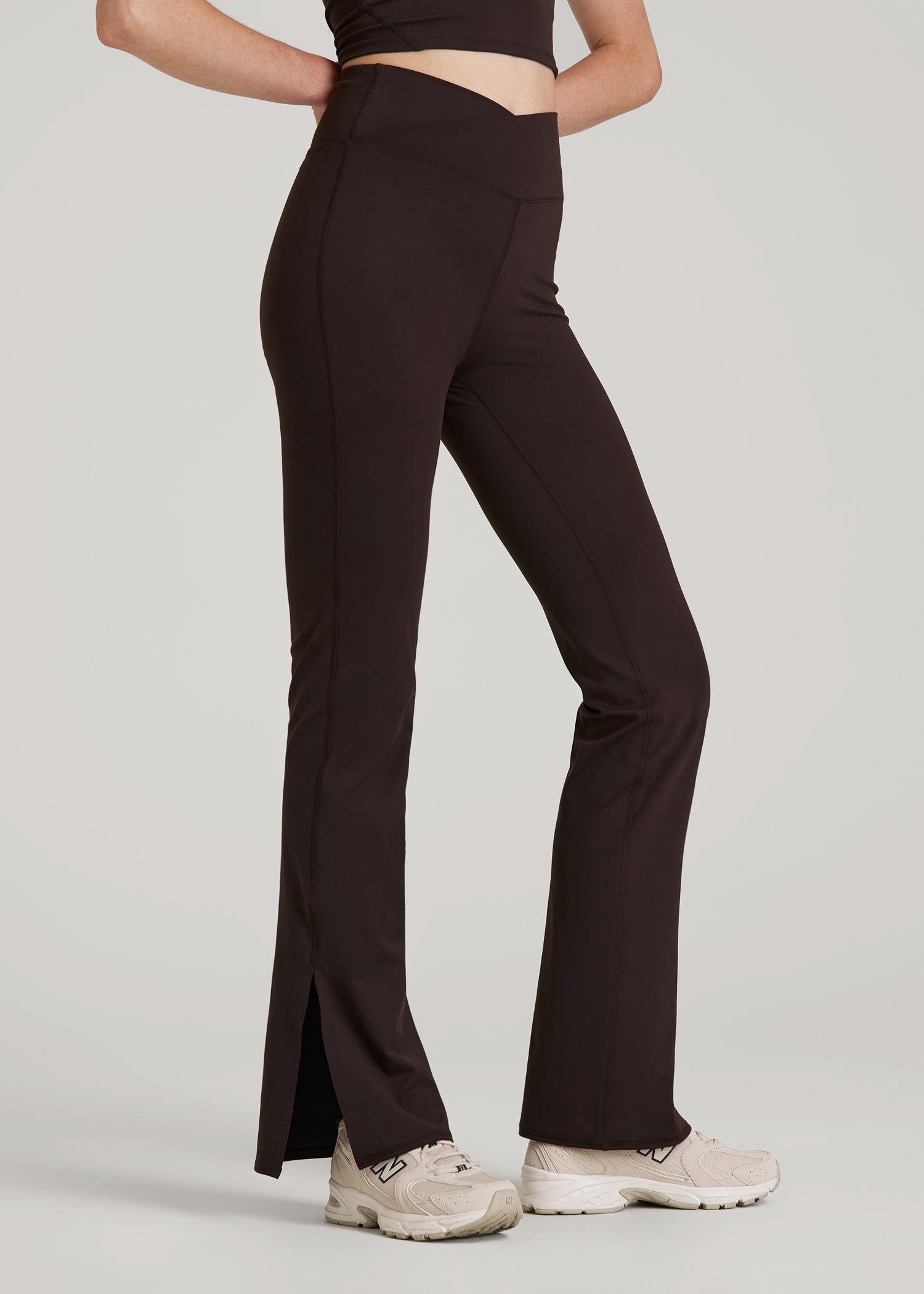 American Tall Outlet | Balance Split Flare Pants for Tall Women in Espresso