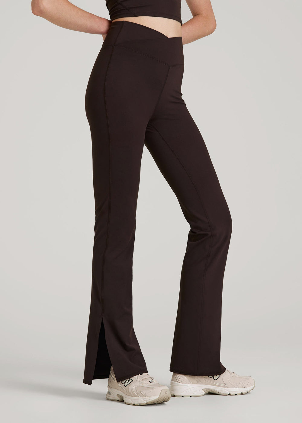 American Tall Outlet | Balance Split Flare Pants for Tall Women in Espresso