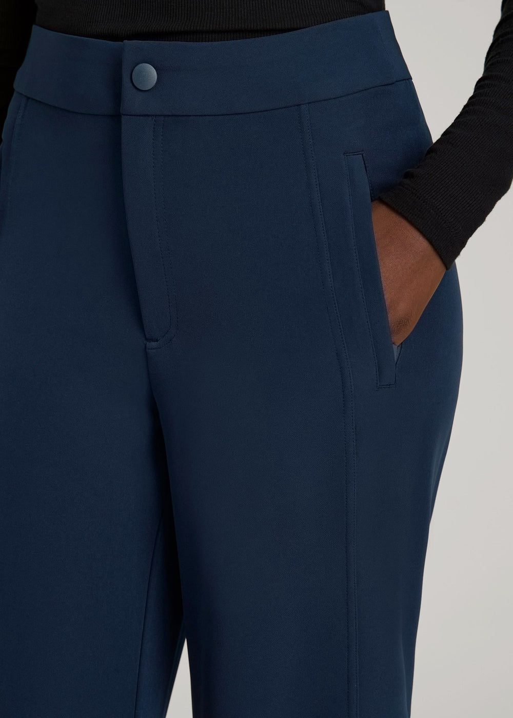American Tall Discount | Traveler Tapered Fit Pant for Tall Women in Navy