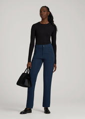American Tall Discount | Traveler Tapered Fit Pant for Tall Women in Navy