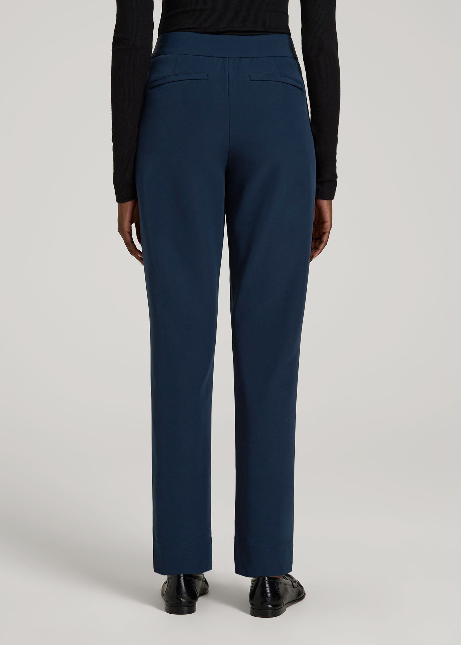 American Tall Discount | Traveler Tapered Fit Pant for Tall Women in Navy