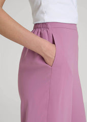 American Tall Sale | Pull-On Crepe Ultra Wide Pants for Tall Women in Argyle Purple