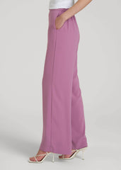 American Tall Sale | Pull-On Crepe Ultra Wide Pants for Tall Women in Argyle Purple