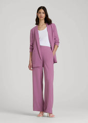 American Tall Sale | Pull-On Crepe Ultra Wide Pants for Tall Women in Argyle Purple