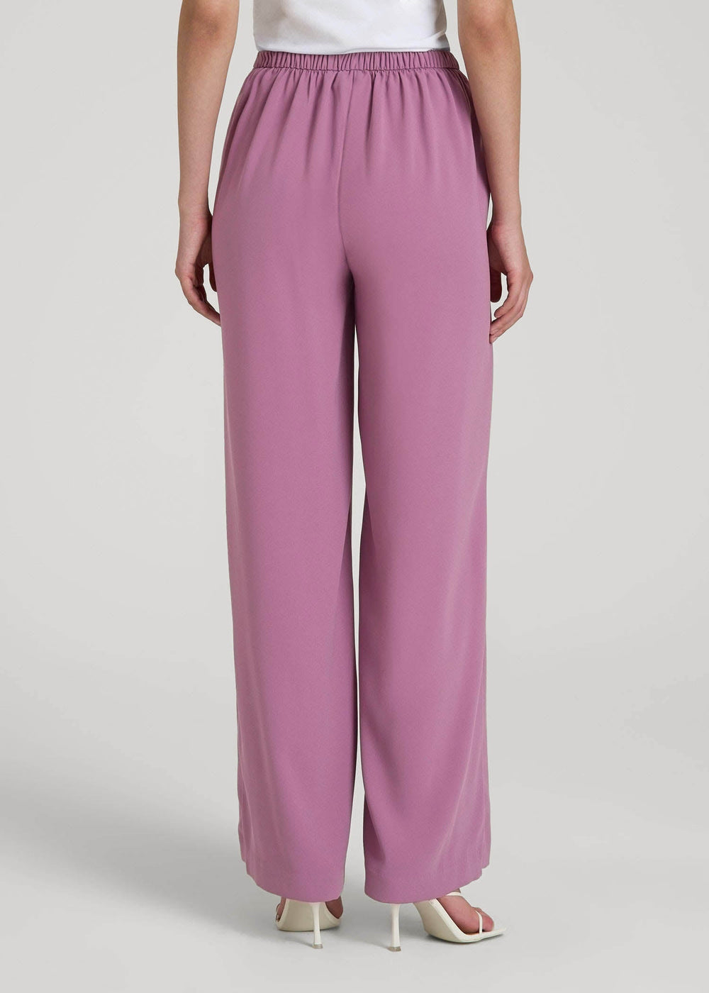 American Tall Sale | Pull-On Crepe Ultra Wide Pants for Tall Women in Argyle Purple