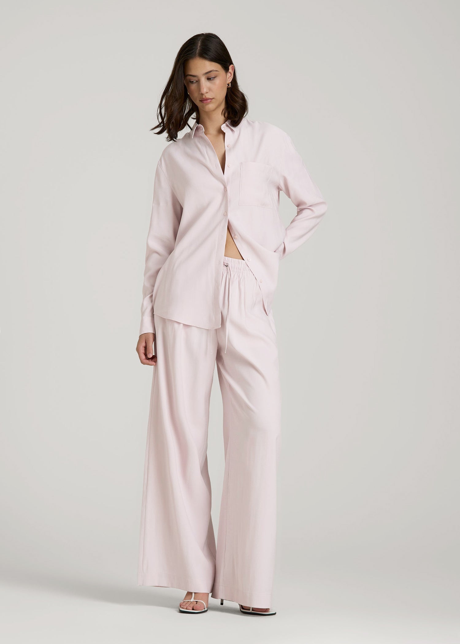 American Tall Outlet | Relaxed Pull-On Pants for Tall Women in Grey Lilac