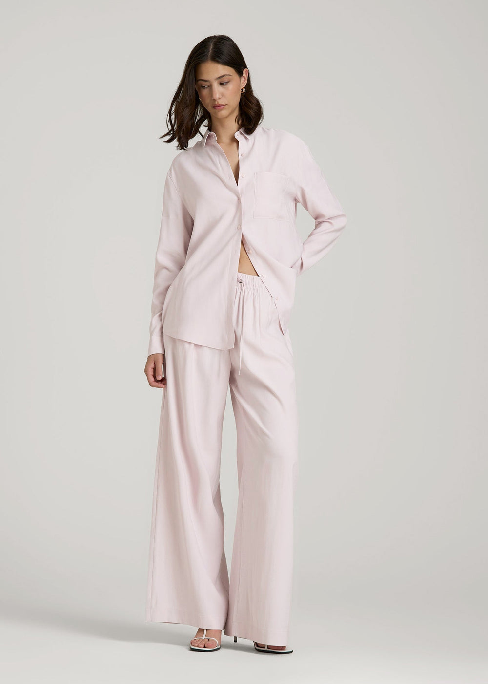 American Tall Outlet | Relaxed Pull-On Pants for Tall Women in Grey Lilac
