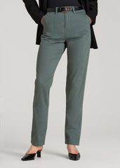American Tall For Sale | High Rise Tapered Chino Pants for Tall Women in Balsam Green