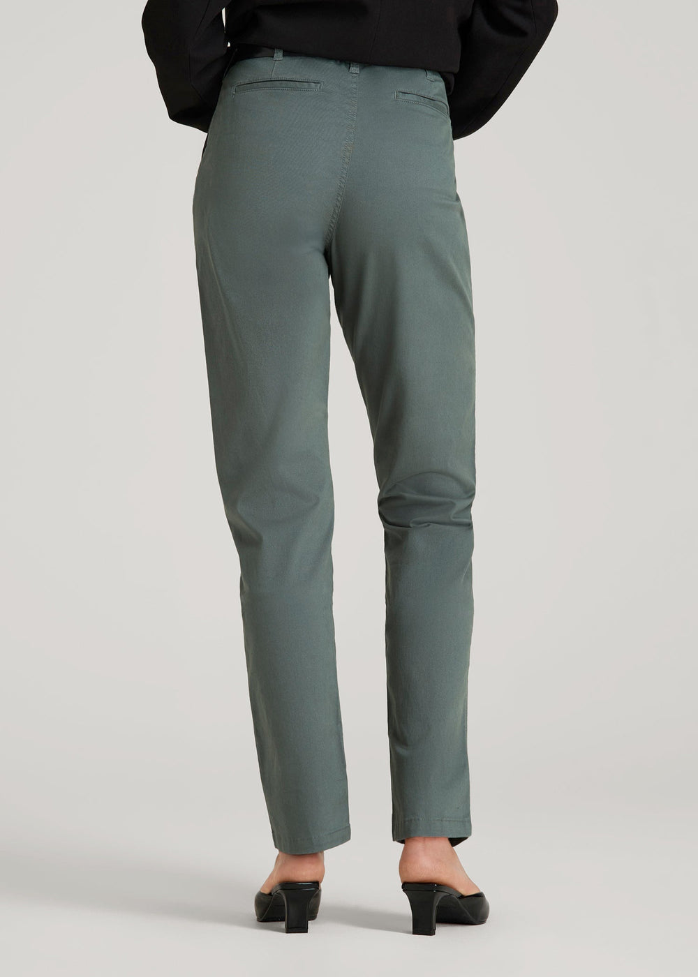 American Tall For Sale | High Rise Tapered Chino Pants for Tall Women in Balsam Green