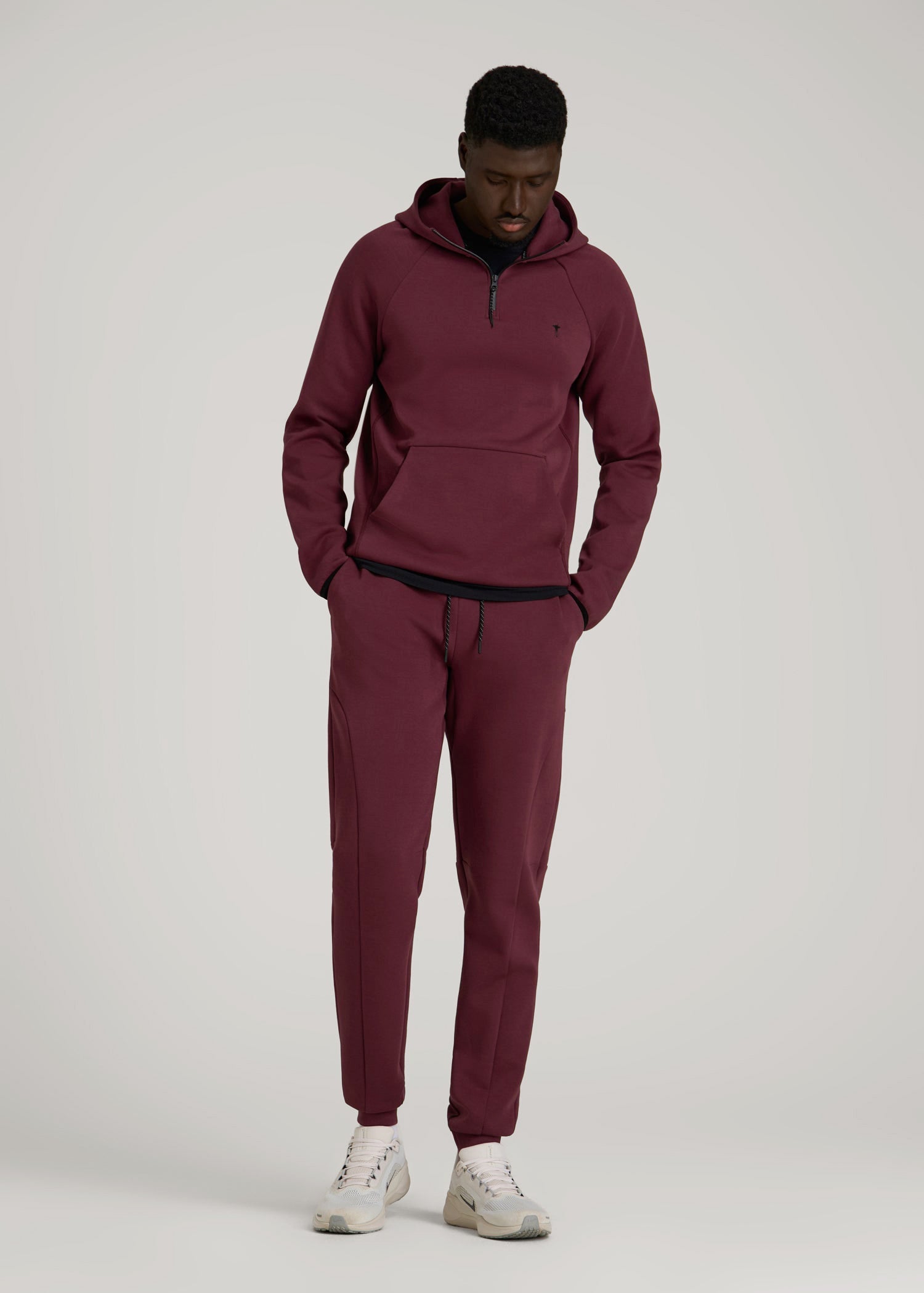 American Tall Discount | Tech Motion Fleece Joggers for Tall Men in Tawny Port