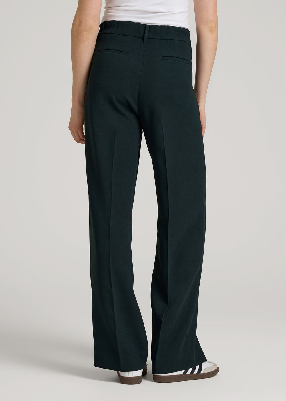 American Tall For Sale | Wide Leg Pleated Dress Pants 2.0 for Tall Women in Midnight Green