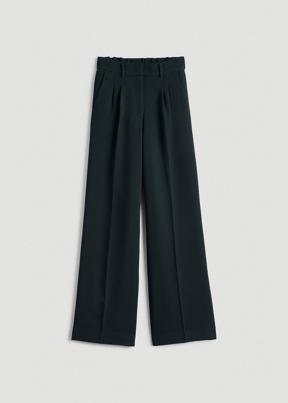 American Tall For Sale | Wide Leg Pleated Dress Pants 2.0 for Tall Women in Midnight Green
