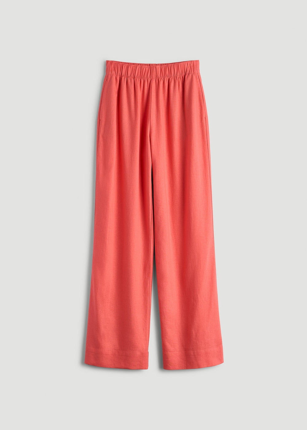 American Tall Online | Pull On Wide Leg Linen Pants for Tall Women in Sunset Coral