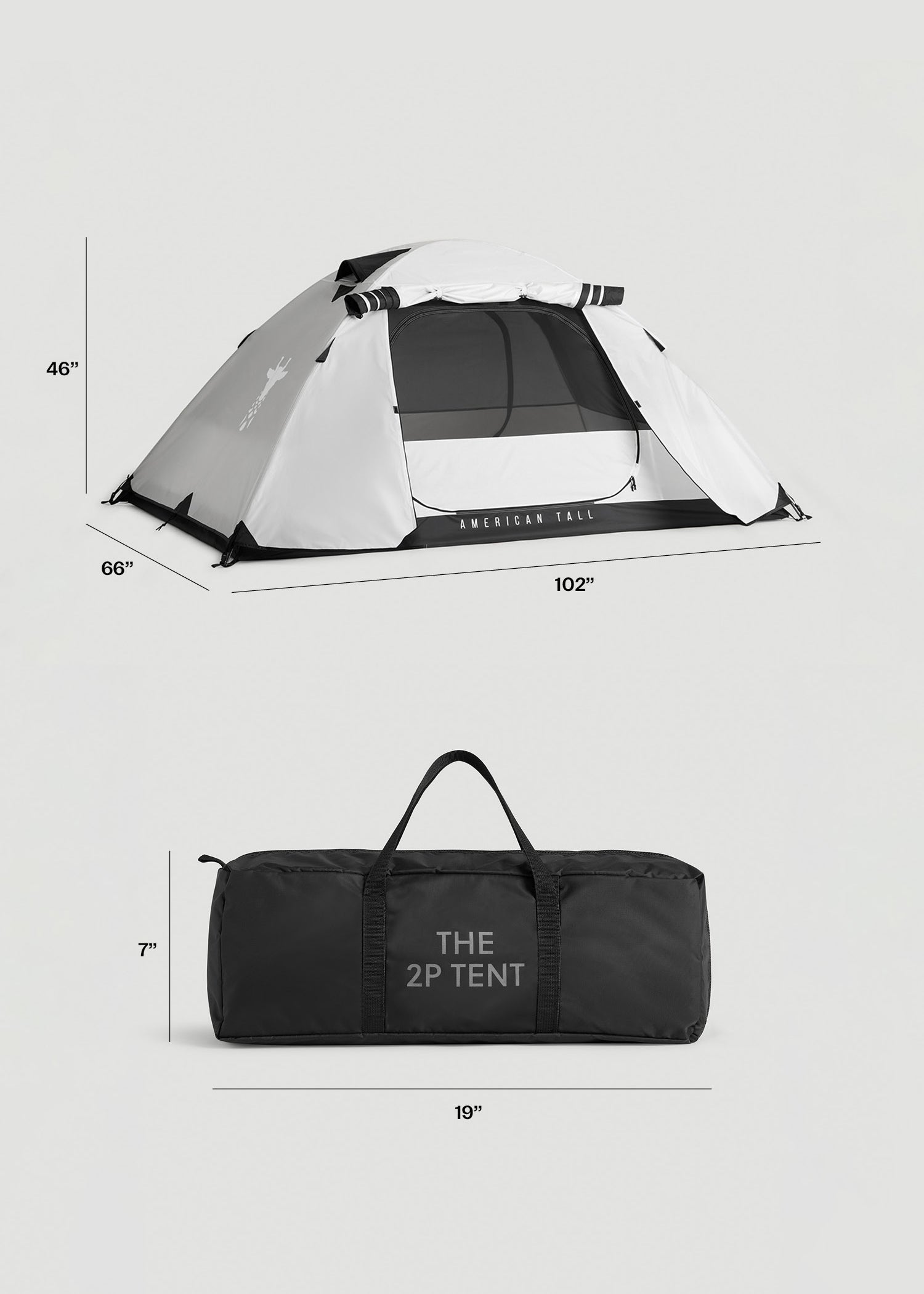 American Tall Outlet | Extra-Long 2-Person Tent for Tall People