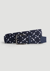 American Tall For Sale | Stretch Woven Belt in Navy and White