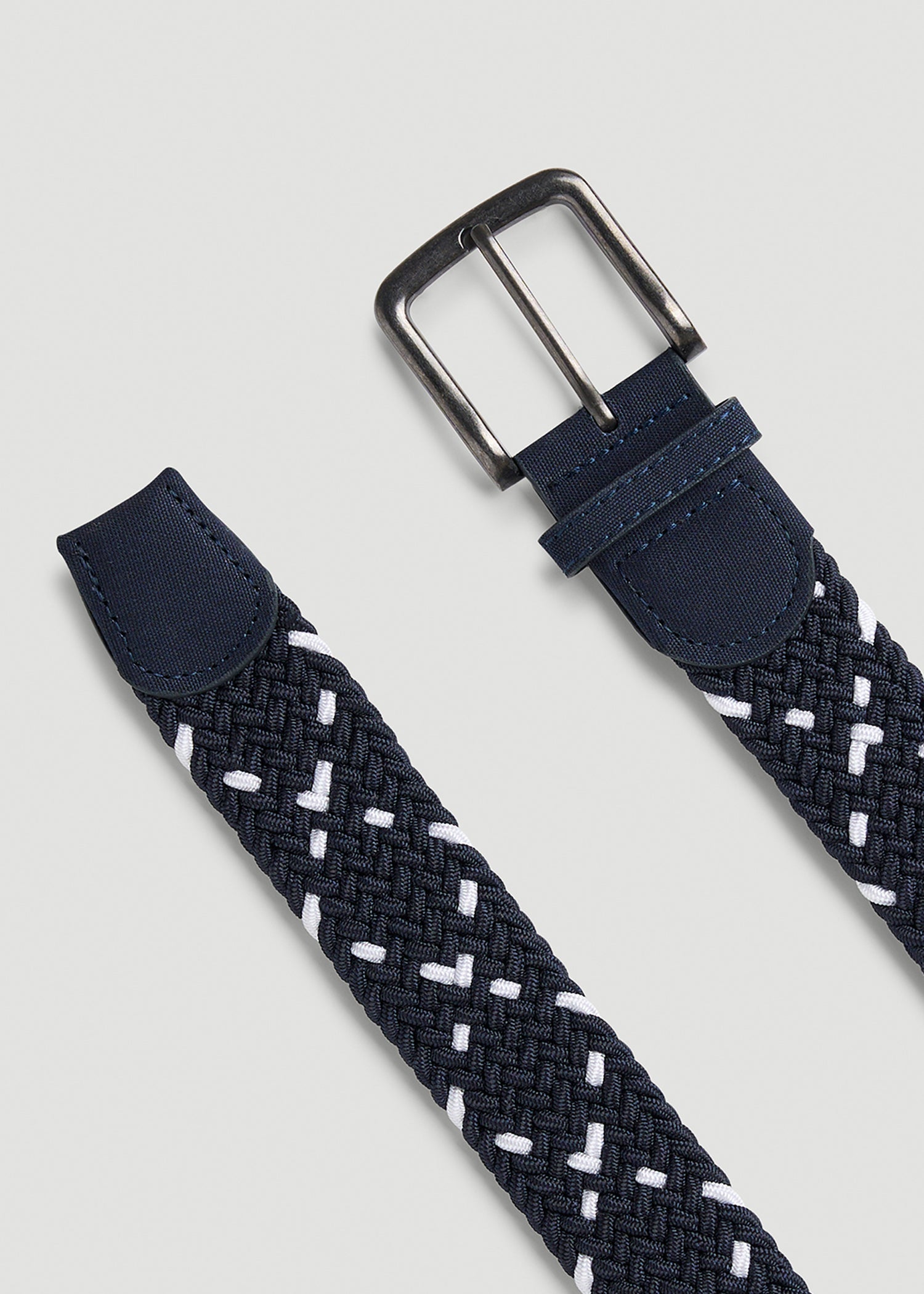 American Tall For Sale | Stretch Woven Belt in Navy and White
