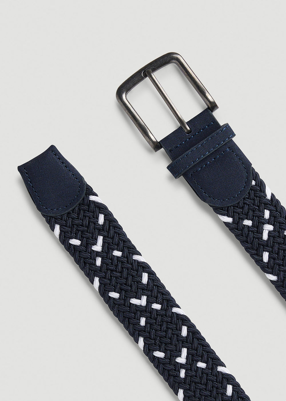 American Tall For Sale | Stretch Woven Belt in Navy and White