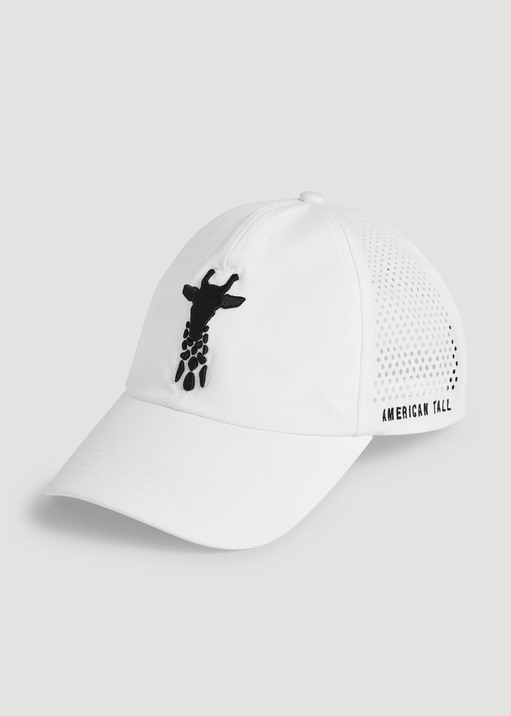 American Tall Online | Lightweight Perforated Hat in White with Black Logo
