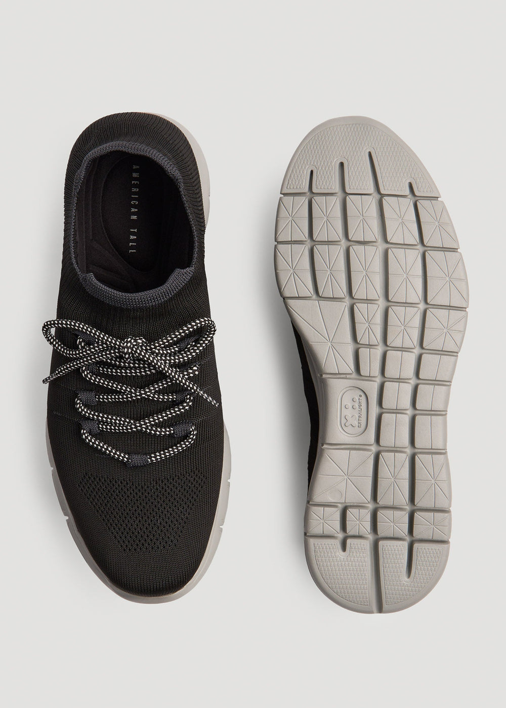 American Tall Outlet | Knit Running Shoes for Tall Men in Black