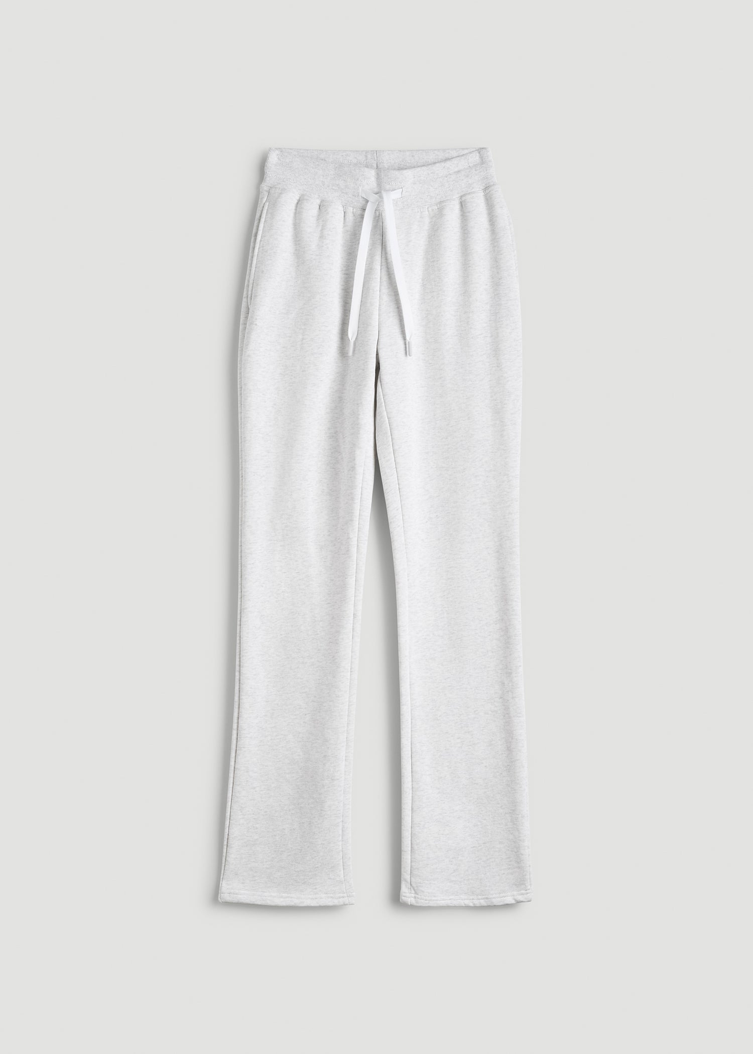 American Tall Discount | Wearever Fleece Open-Bottom Sweatpants for Tall Women in Heather Cloud White