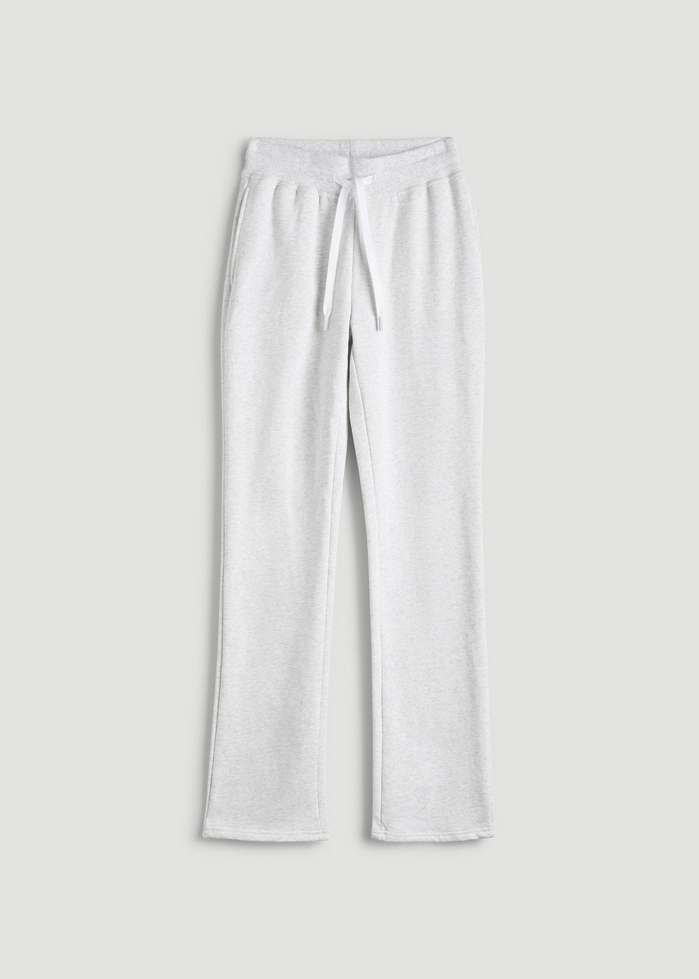 American Tall Discount | Wearever Fleece Open-Bottom Sweatpants for Tall Women in Heather Cloud White