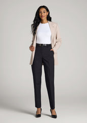 American Tall Sale | Flat Front Tapered Dress Pants for Tall Women in Black