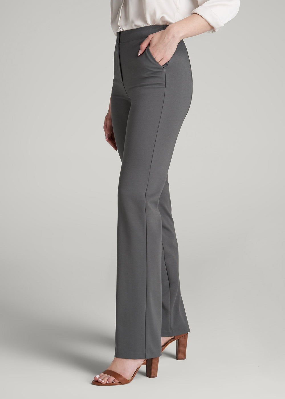 American Tall For Sale | Freedom Flex Slim Straight Leg Dress Pants for Tall Women in Slate