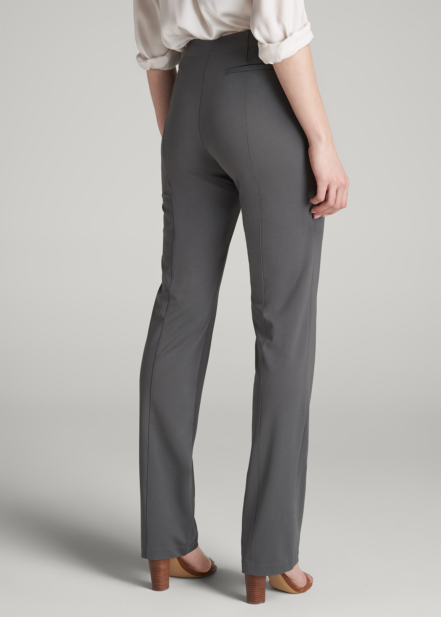 American Tall For Sale | Freedom Flex Slim Straight Leg Dress Pants for Tall Women in Slate