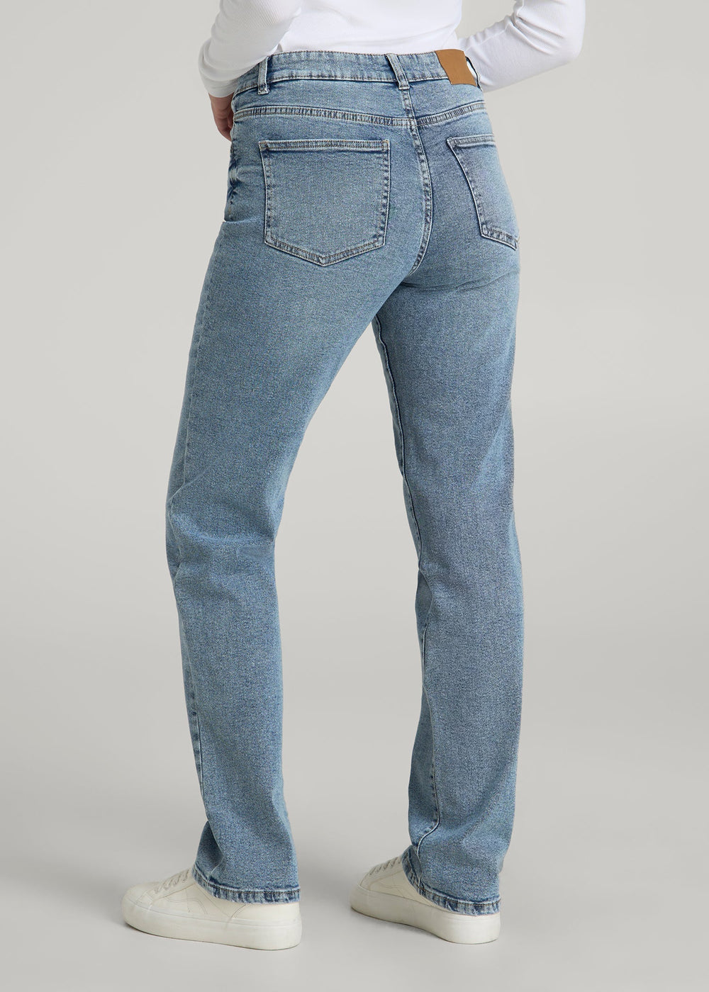 American Tall Online Shop | Harper High-Rise Straight Stretch Jeans for Tall Women in Perfect Blue