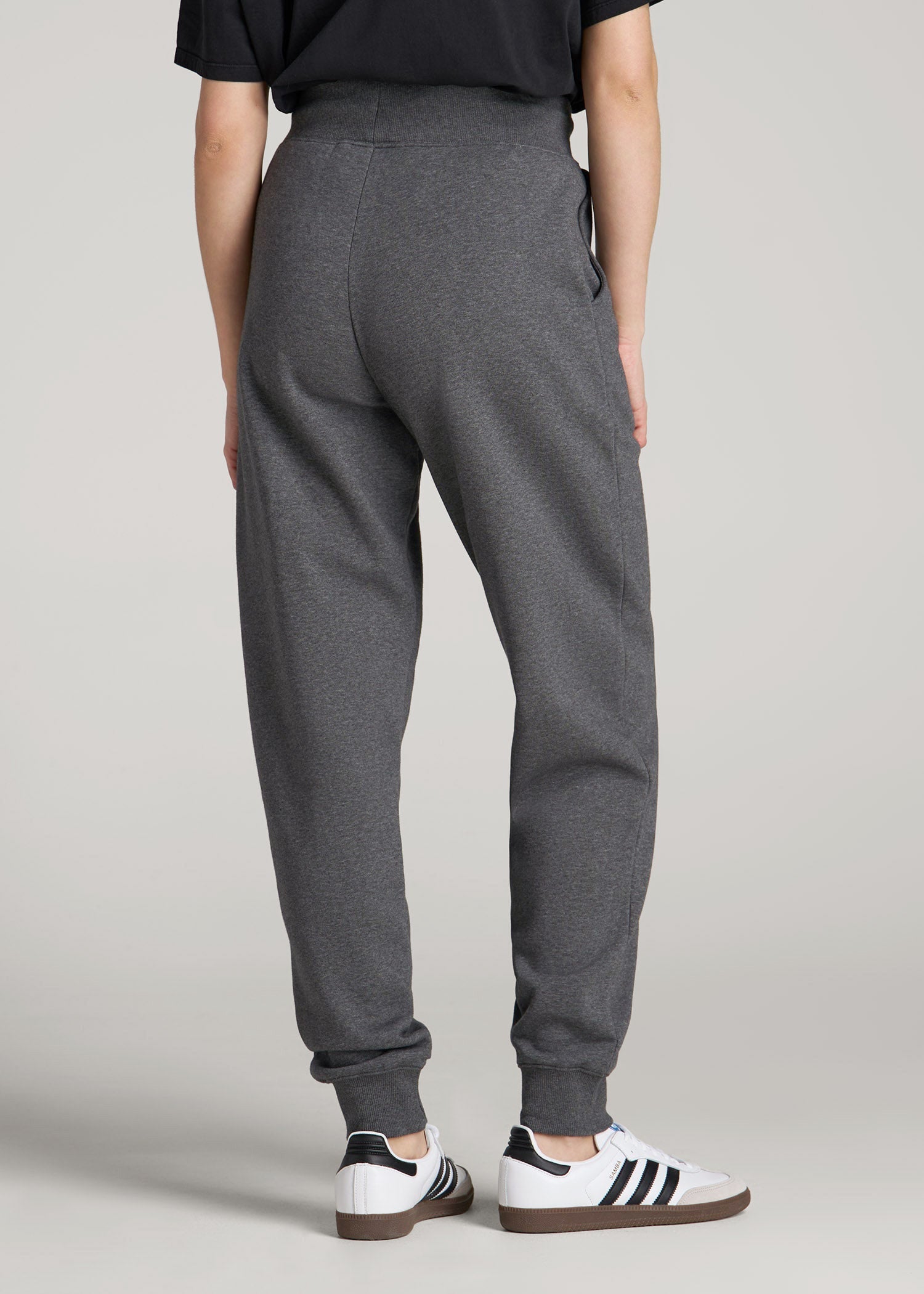 American Tall Discount | A.T. Basics Athletic Joggers for Tall Women in Charcoal Mix
