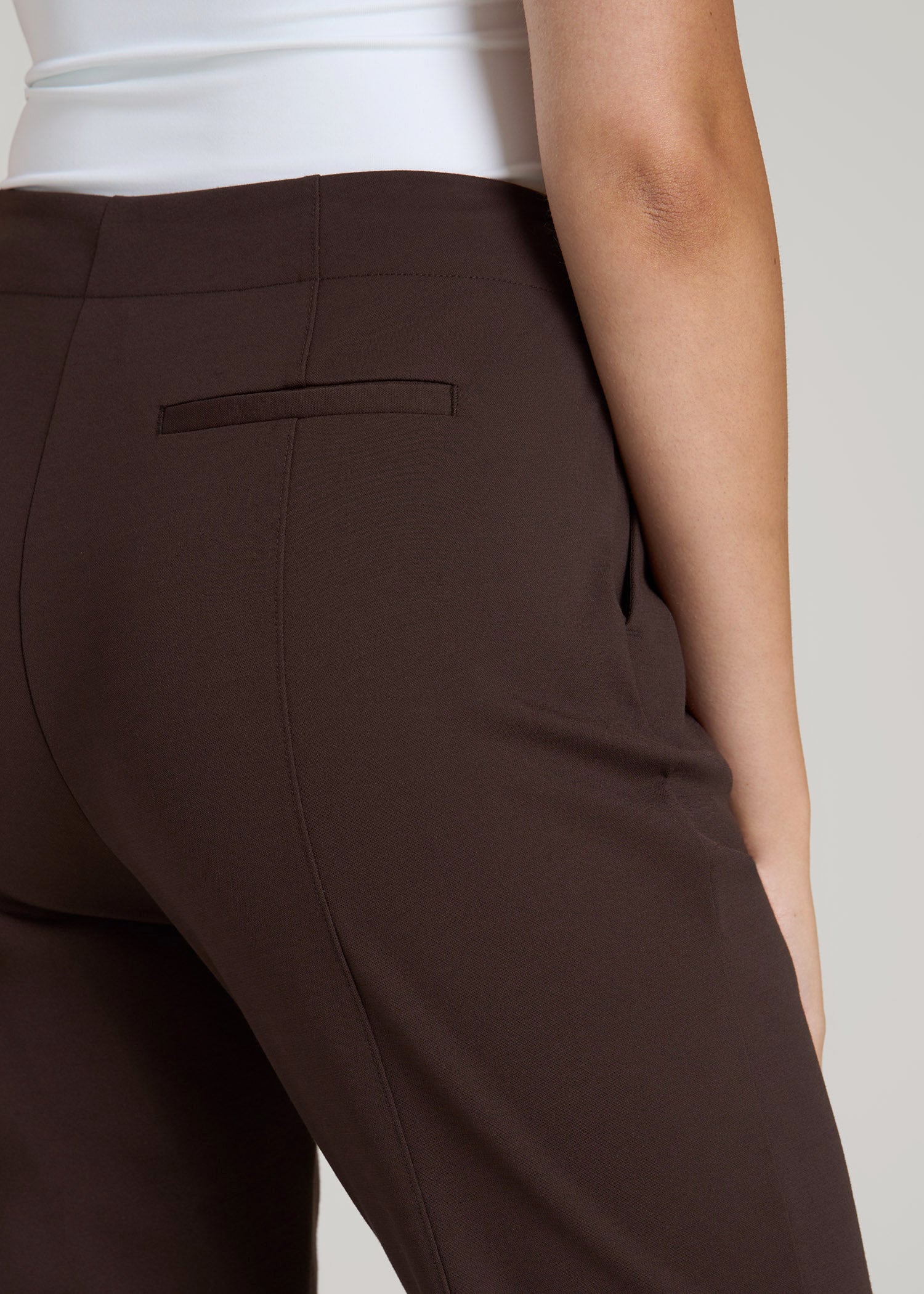 American Tall Outlet | Freedom Flex Slim Straight Leg Dress Pants for Tall Women in Espresso