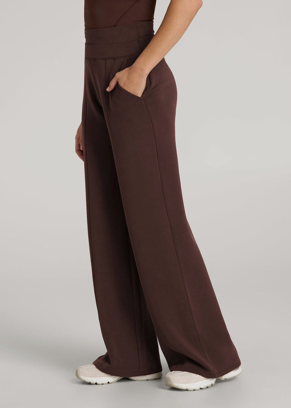 American Tall Discount | Soft Motion Wide Leg Ultra High Rise Pant for Tall Women in Espresso