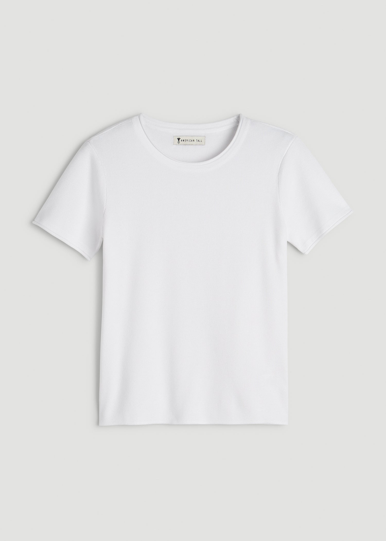American Tall Online | Cropped Knit Tee for Tall Women in White