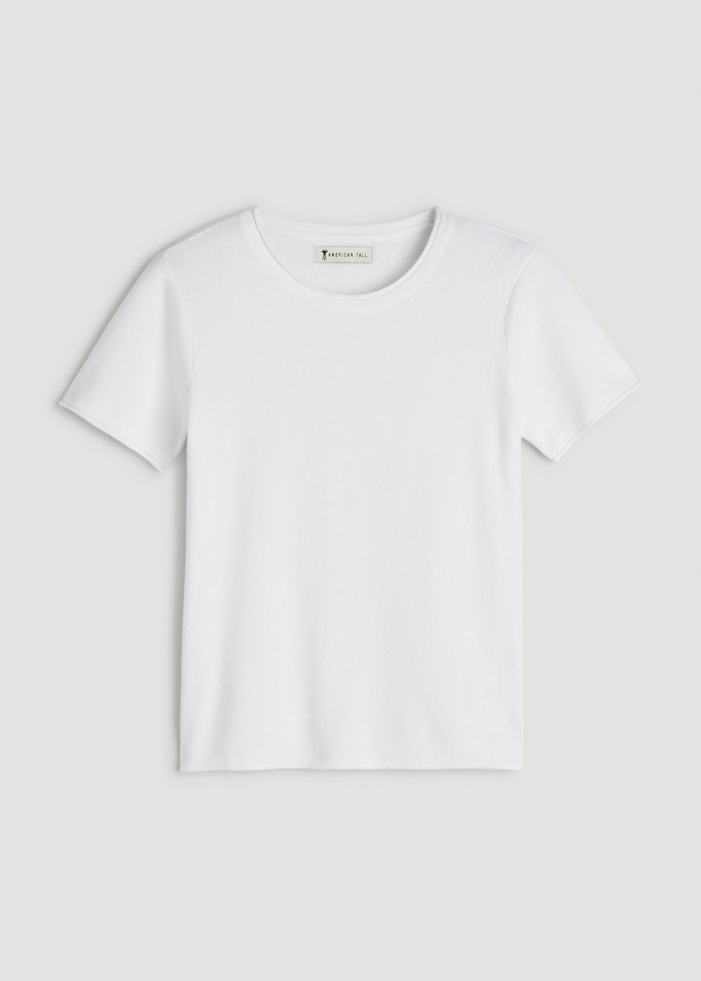 American Tall Online | Cropped Knit Tee for Tall Women in White