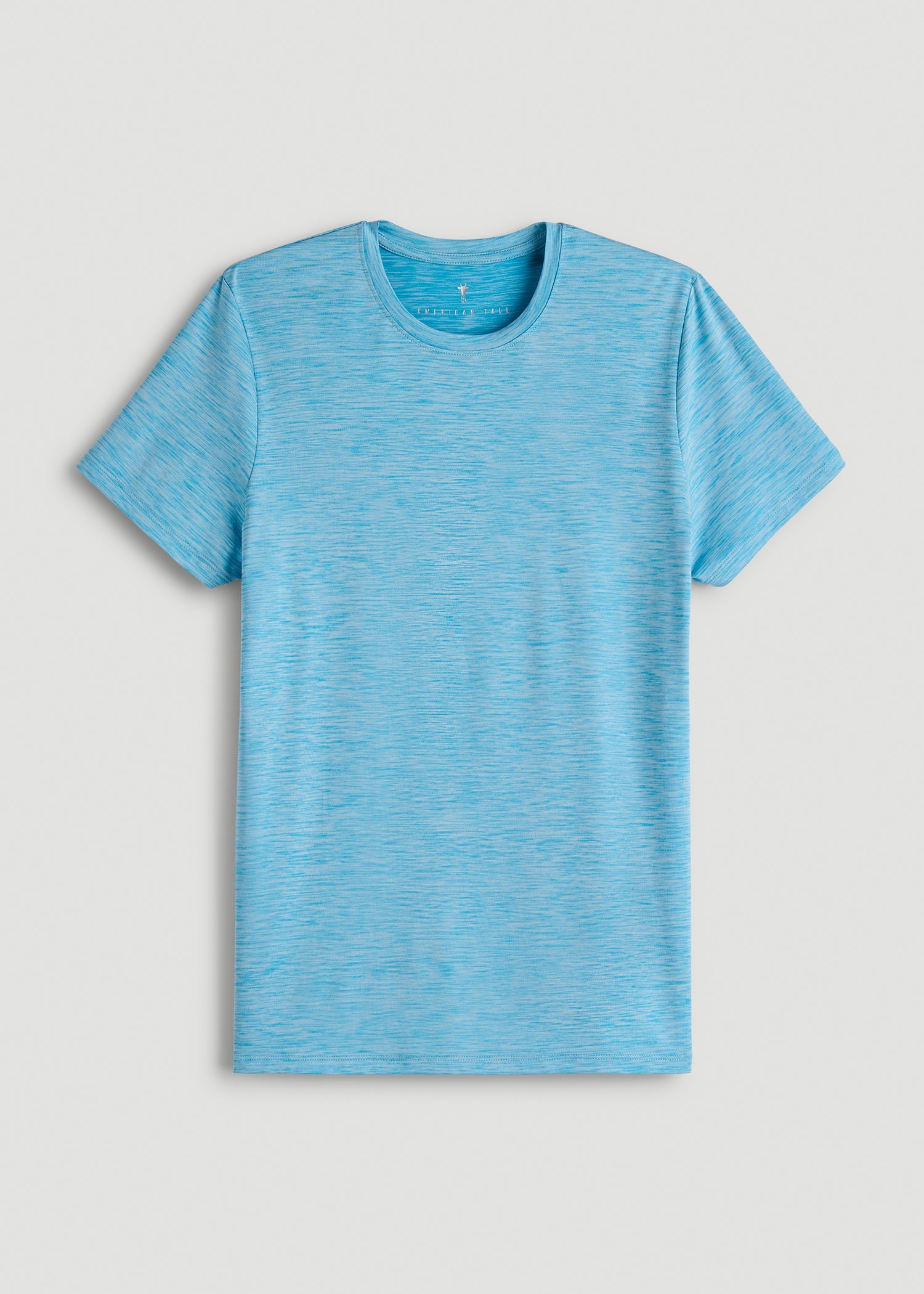 American Tall Sale | Short Sleeve Crewneck Tee for Tall Women in Spring Blue Mix