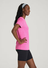American Tall Outlet | Short Sleeve Crewneck Tee for Tall Women in Magenta Mix