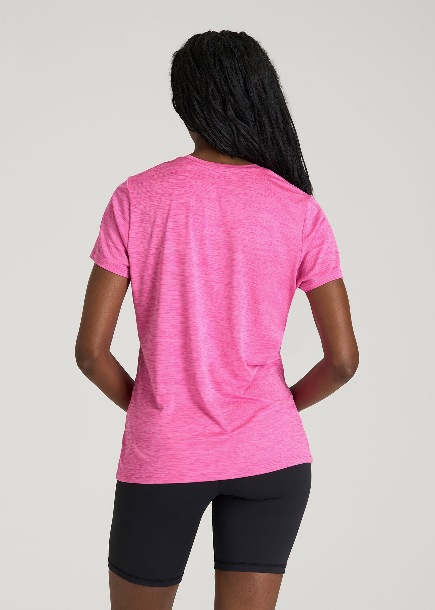 American Tall Outlet | Short Sleeve Crewneck Tee for Tall Women in Magenta Mix
