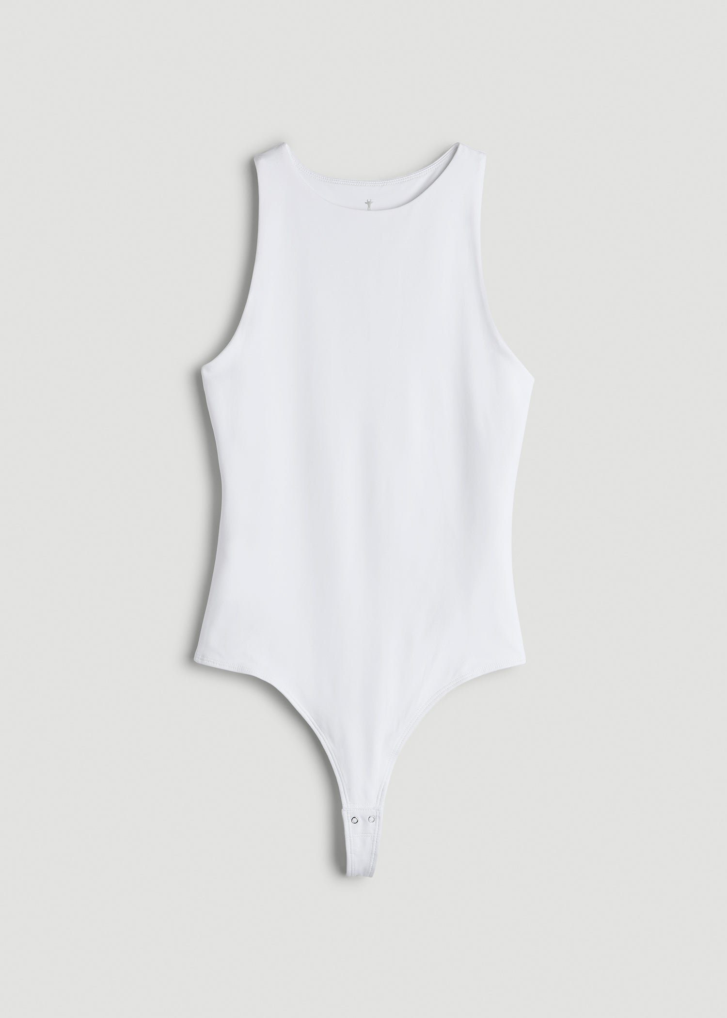 American Tall Sale | High Crewneck Sleeveless Bodysuit for Tall Women in Bright White