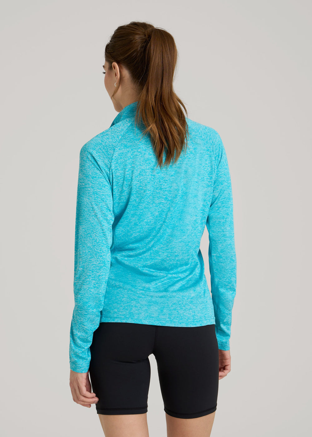 American Tall For Sale | Long Sleeve Active Half-Zip Pullover Jacket for Tall Women in Scuba Blue Mix
