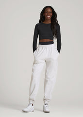 American Tall Online Shop | Compression Long Sleeve Cropped Training Top for Tall Women in Black