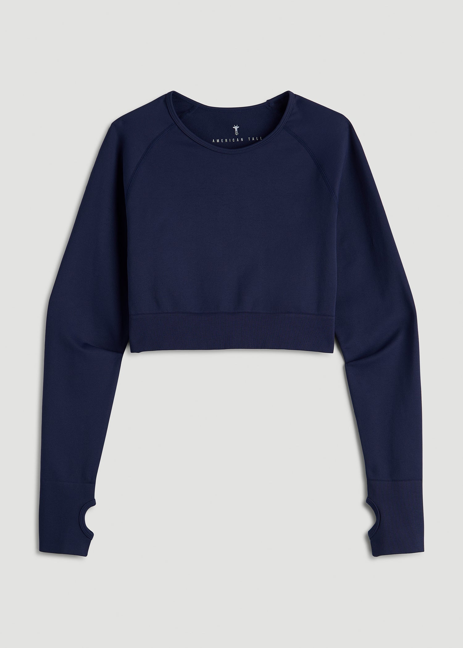 American Tall Online | Compression Long Sleeve Cropped Training Top for Tall Women in Regal Blue