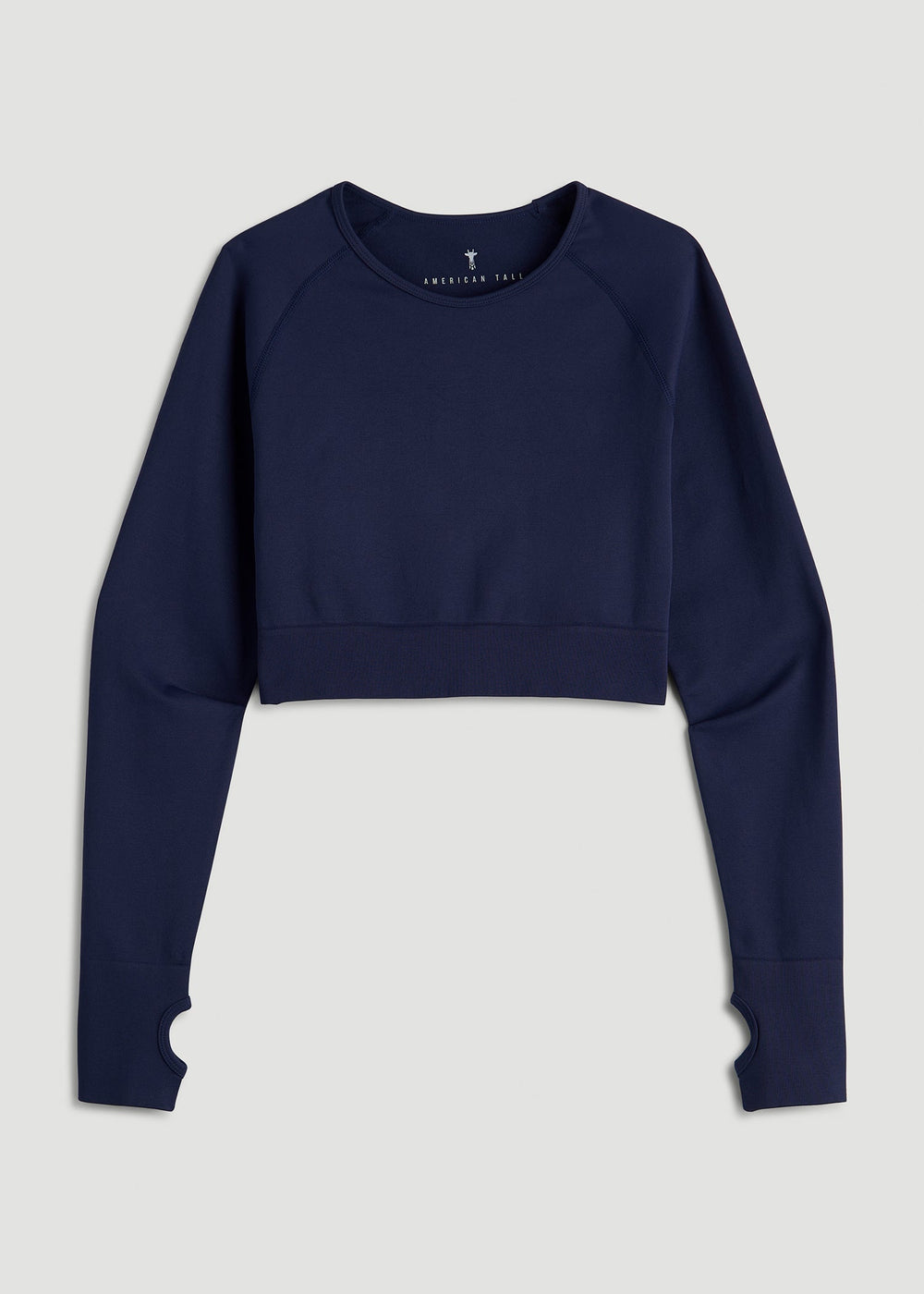 American Tall Online | Compression Long Sleeve Cropped Training Top for Tall Women in Regal Blue