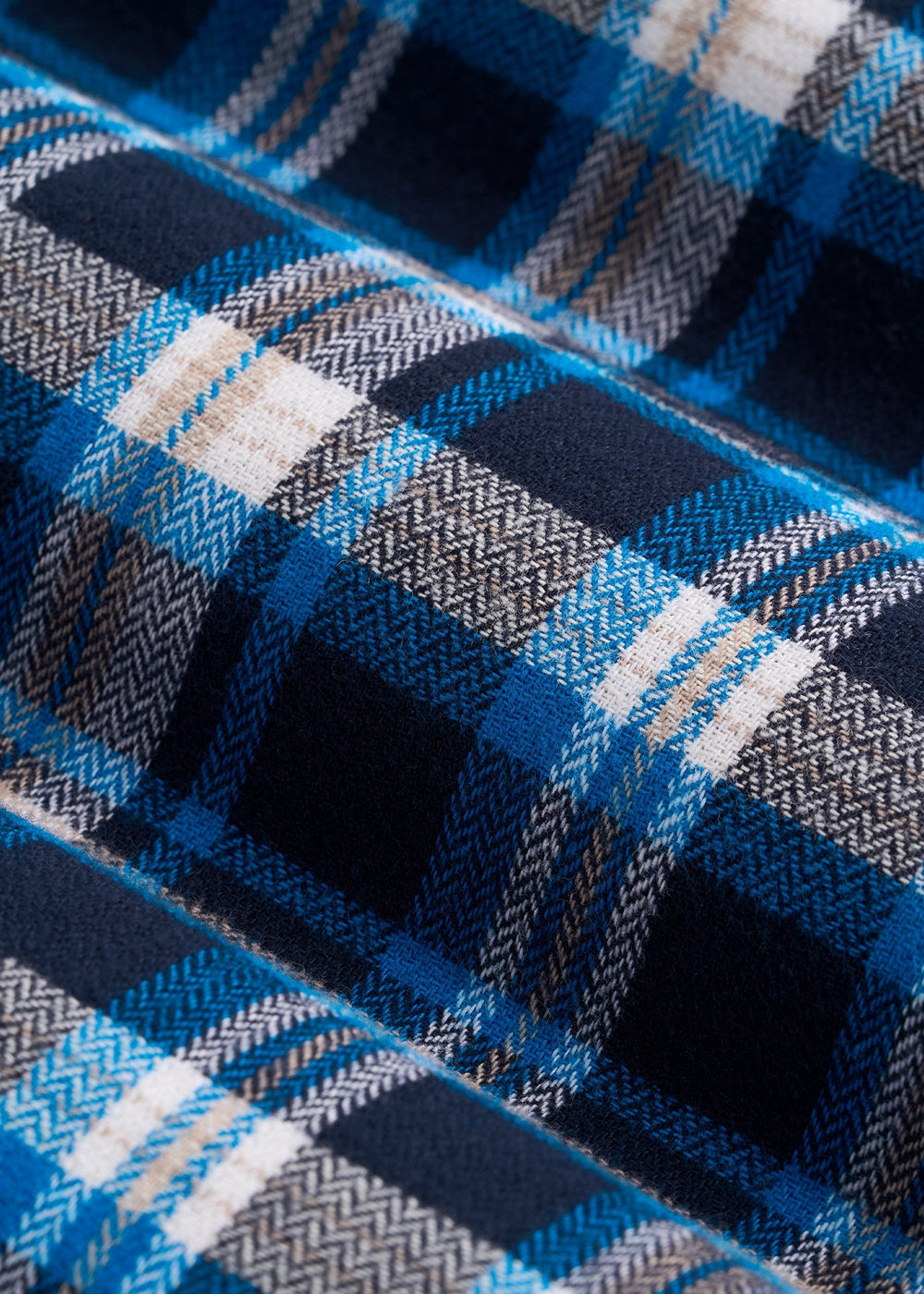 American Tall Outlet | Flannel Button-Up Shirt for Tall Women in True Navy with Cobalt