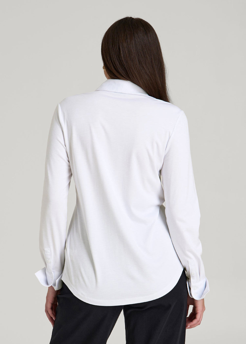 American Tall For Sale | Slub Knit Button-Up Shirt for Tall Women in Bright White