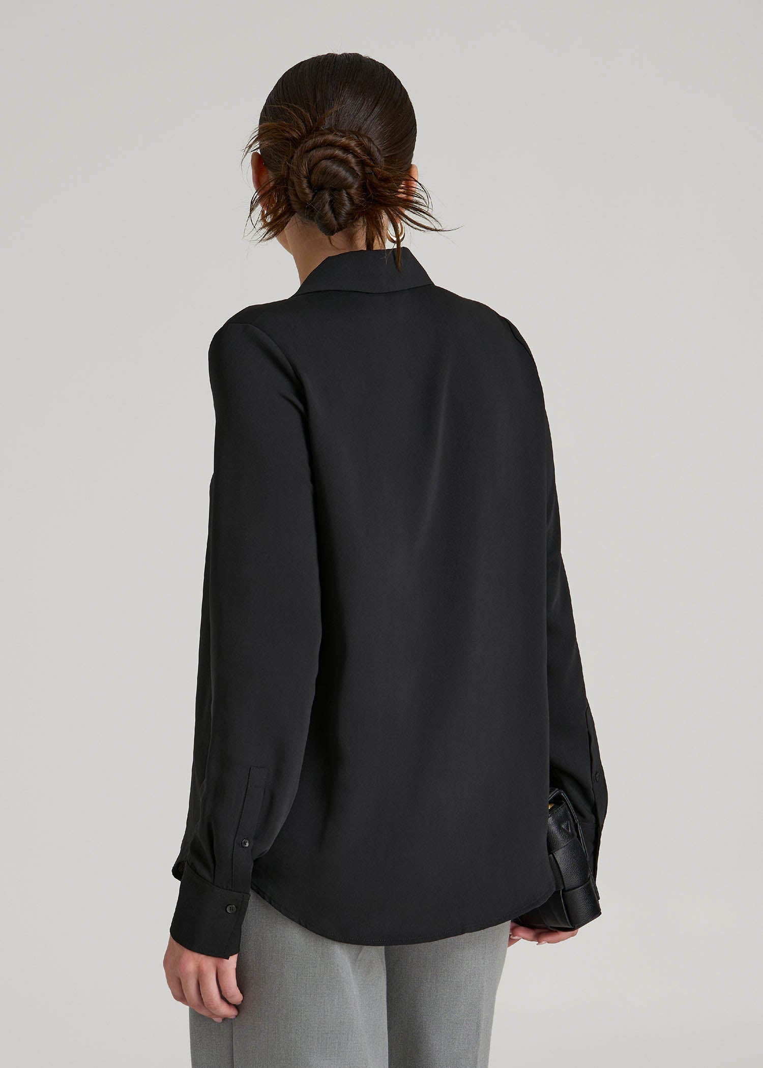American Tall For Sale | Notch Collar Blouse for Tall Women in Black