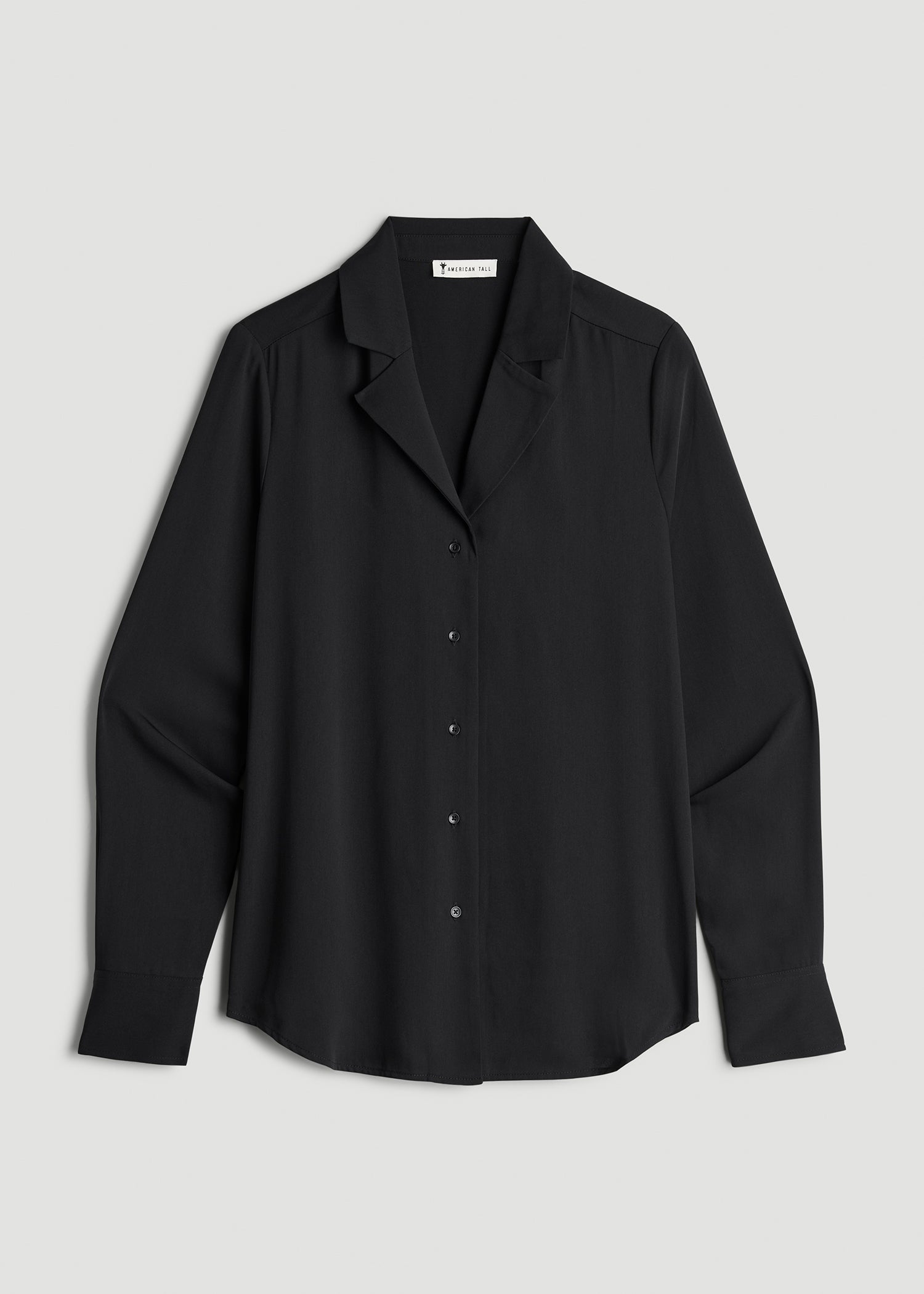 American Tall For Sale | Notch Collar Blouse for Tall Women in Black