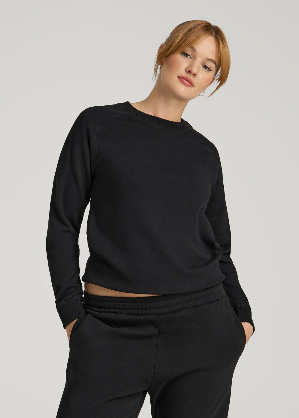 American Tall For Sale | Wearever French Terry Crewneck Sweatshirt for Tall Women in Black