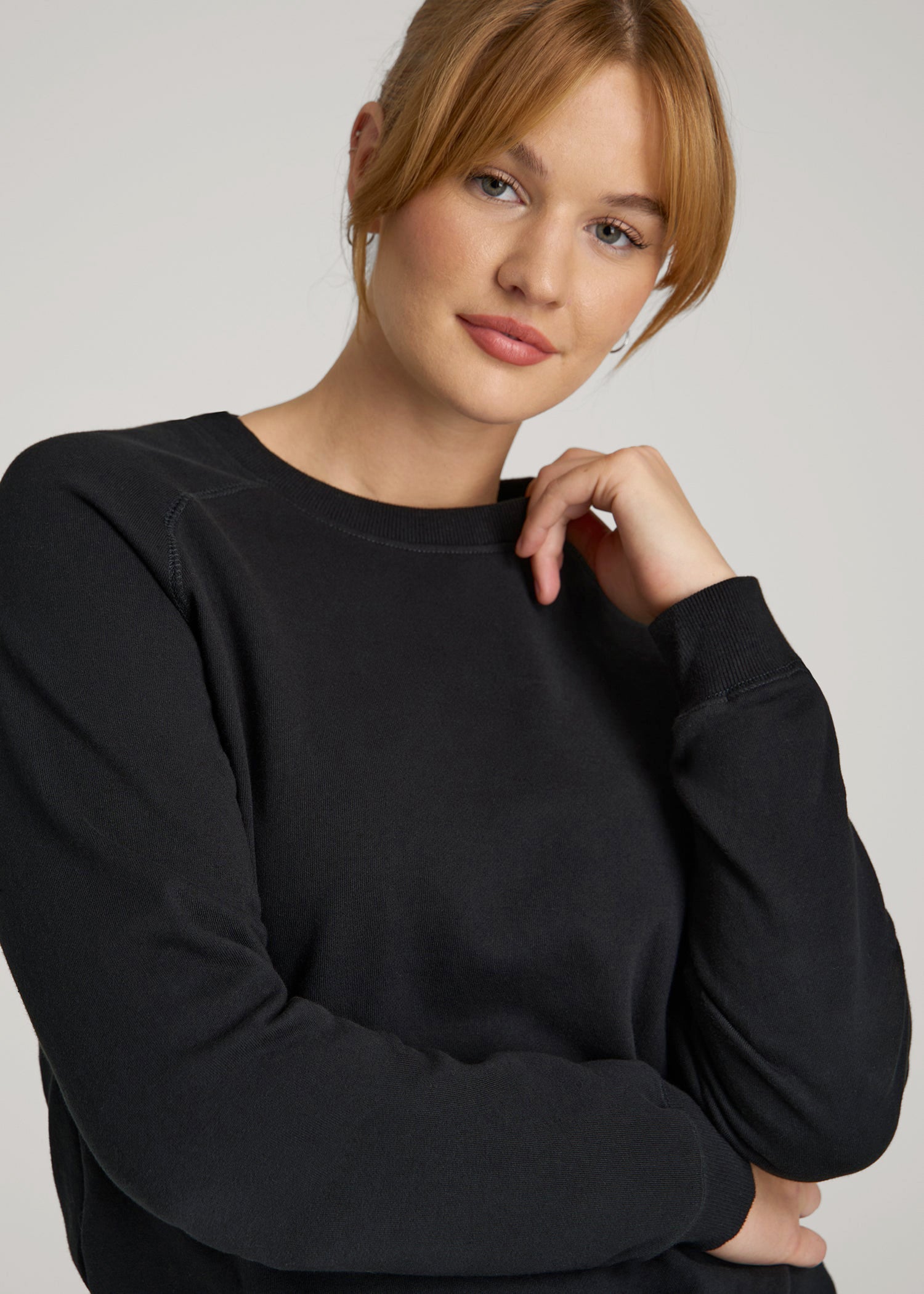 American Tall For Sale | Wearever French Terry Crewneck Sweatshirt for Tall Women in Black