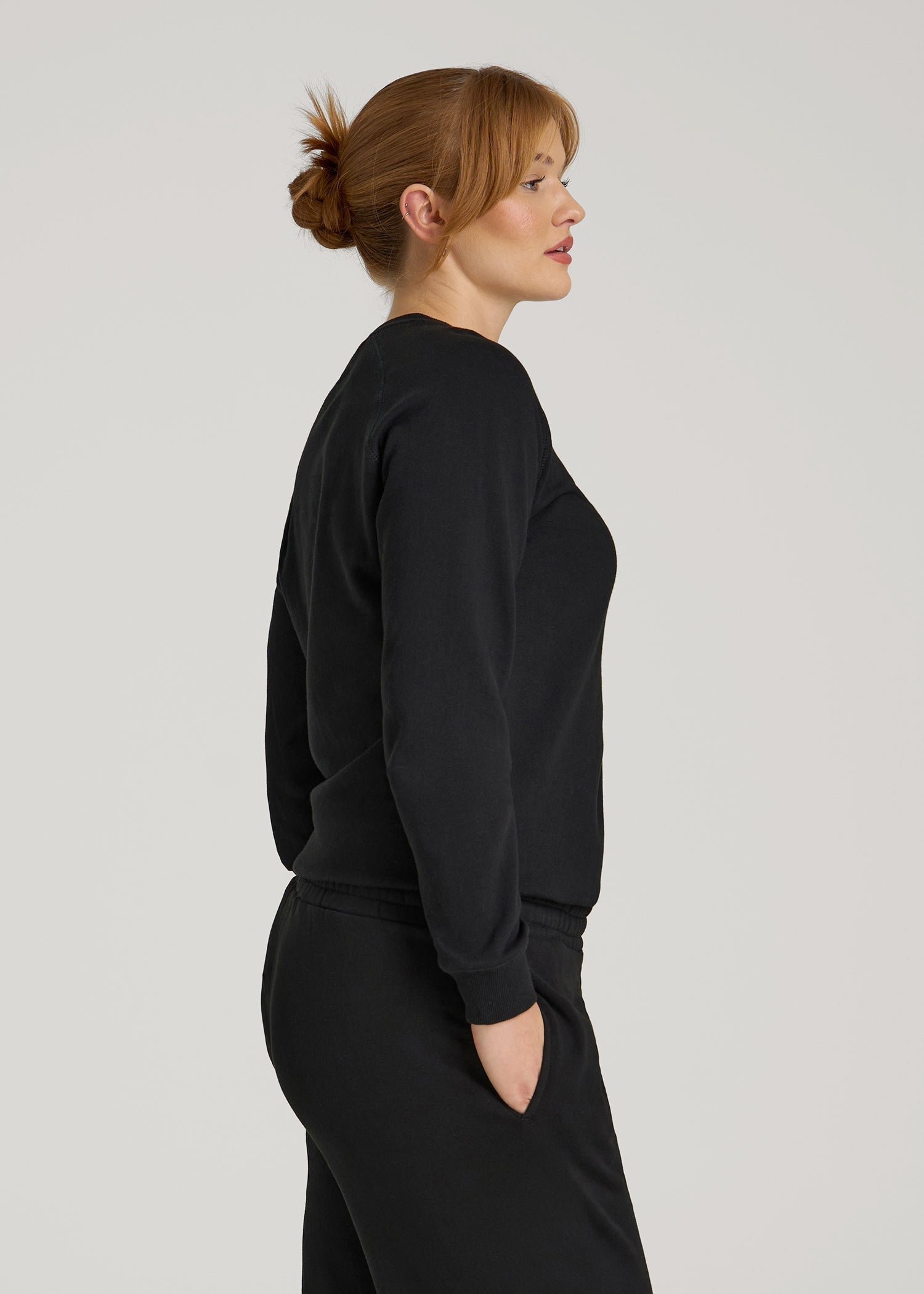 American Tall For Sale | Wearever French Terry Crewneck Sweatshirt for Tall Women in Black